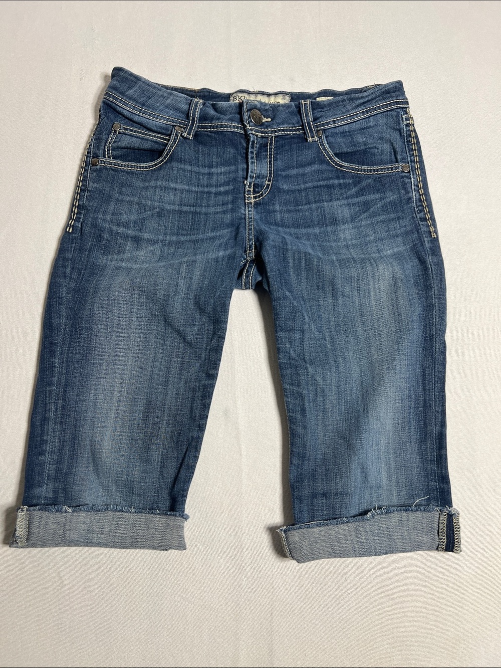 BKE Blue Rolled-Hem Denim Bermuda Shorts